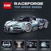 3719pcs GULY Bugatti Tourbillon Electroplated Sports Car 1:8