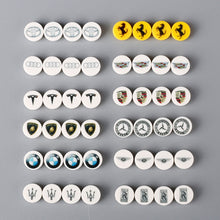 City Street Scene BMW Mercedes Benz Car Logo 4pcs