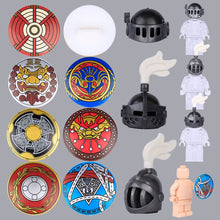 MOC medieval military castle knight soldier helmet weapon shield