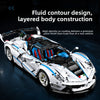 4501PCS XZ Lafa FXXK EVO white UV paint modified building block assembly sports car 1:8