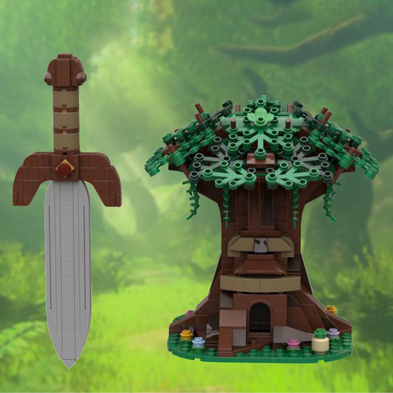 384PCS MOC-44297 The Legend of Zelda: Ocarina of Time Kokiri's Sword and Daitoku Tree