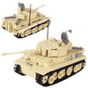 MOC World War II German half-track armored vehicle, North African Tiger tank, military model.