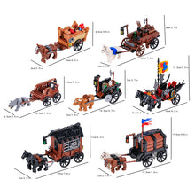 MOC Medieval Military Warhorse Wolves Prison Wagons Oxen War Scene Weapons