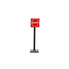 Urban traffic road signs, roadblocks, signals, street lights