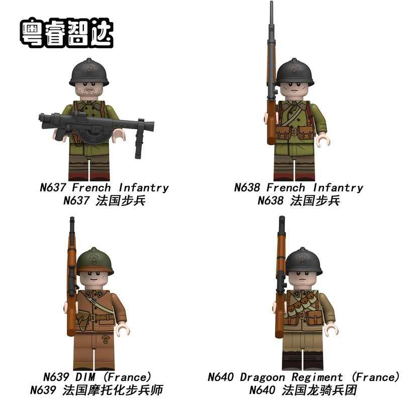 N637-640 World War II French Army series Minifigures – Joy Bricks