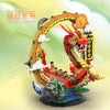 2038 pcs YC-50004 HAPPY BUILD The dragon leaps four seas simulation dragon boat