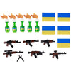 Military Minifigures Soldiers Weapons Accessories Russian Flag Bottle