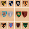 Medieval historical military castle  knight black wolf shield