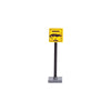 Urban traffic road signs, roadblocks, signals, street lights