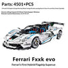 4501PCS XZ Lafa FXXK EVO white UV paint modified building block assembly sports car 1:8