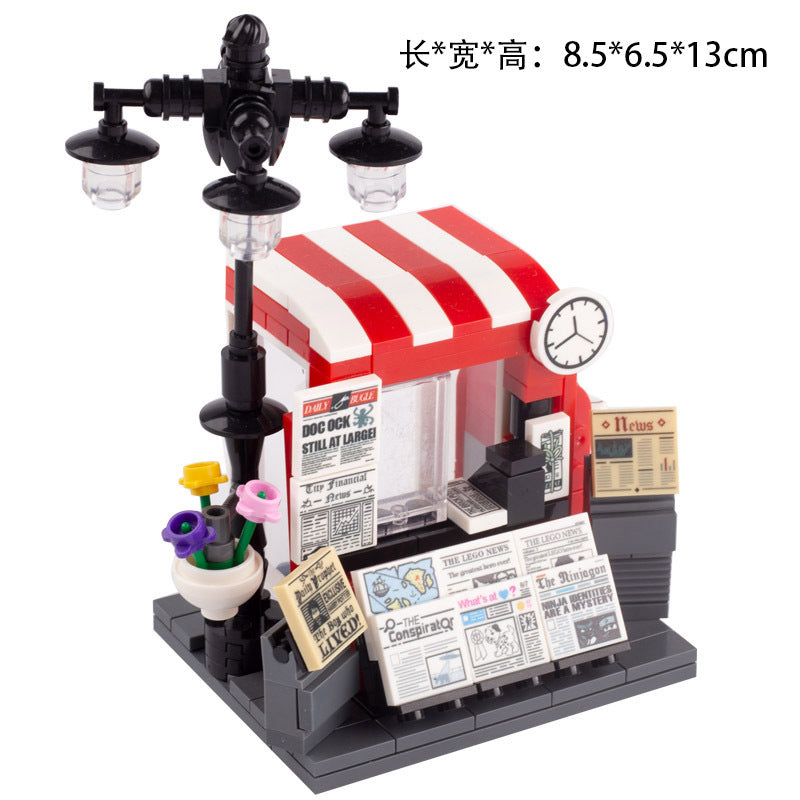 MOC Flower Shop Newsstand Hot Dog Minifigure Scene Accessories