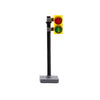 Urban traffic road signs, roadblocks, signals, street lights