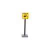 Urban traffic road signs, roadblocks, signals, street lights