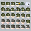 WWII US Army Officer Soldier Minifigure Helmet Weapon 5PCS