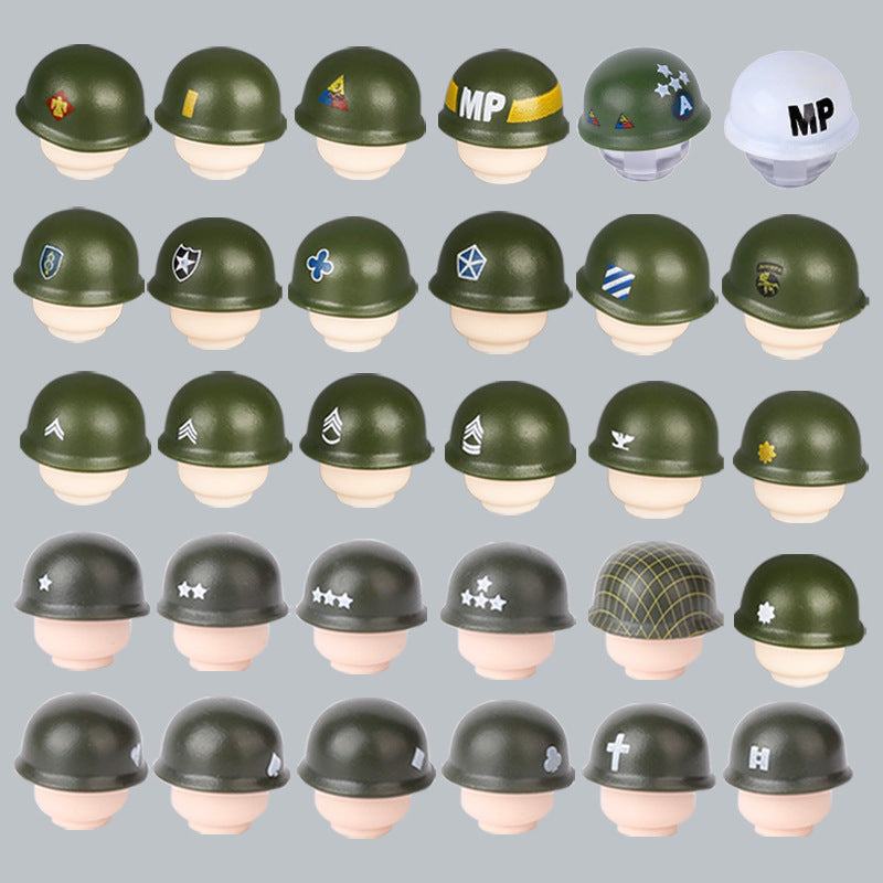 airborne motorcycle helmet markings WWII US Army Officer Soldier Minifigure Helmet Weapon 5PCS – Joy Bricks