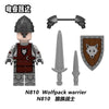 N809-810 Medieval series Green Dragon Knight Wolf Warrior minifigures