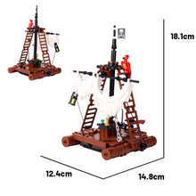 MOC medieval castle scene building pirate minifigures raft ship assembly