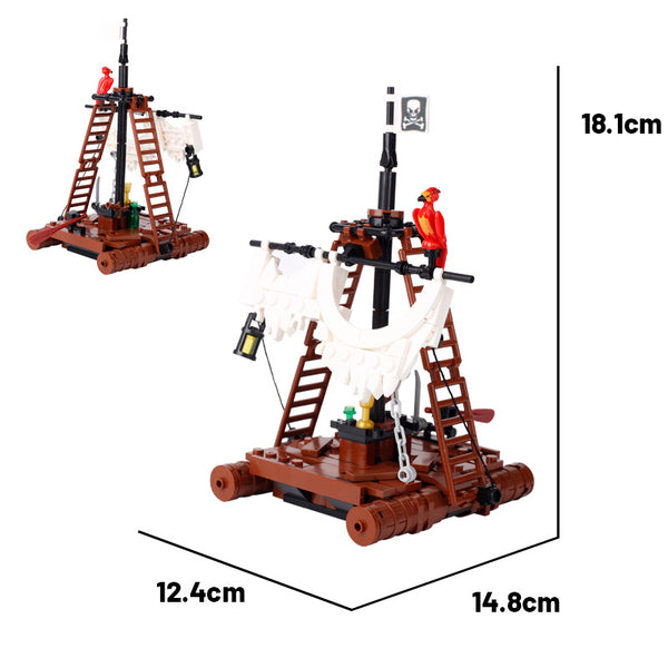MOC medieval castle scene building pirate minifigures raft ship ...