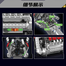 1169 pcs MouldKing 10203 MB Automobile V8 Engine Transmission