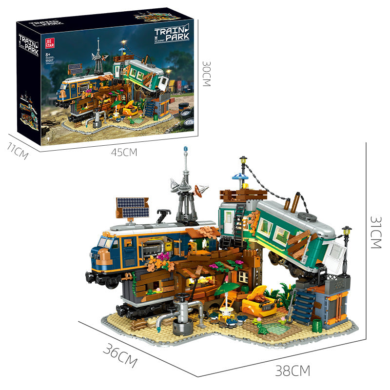 2349pcs JIESTAR Train Park [With Lighting Kit] – Joy Bricks