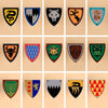 Medieval historical military castle  knight black wolf shield