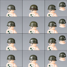 WWII US Army Officer Soldier Minifigure Helmet Weapon 5PCS