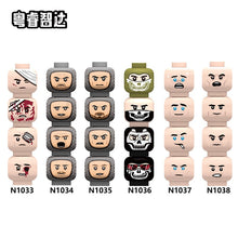 N1033-1038 Human Head Expression Parts Minifigures