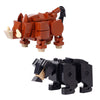 Wild boar black bear minifigures puzzle building blocks