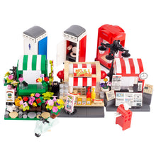 MOC Flower Shop Newsstand Hot Dog Minifigure Scene Accessories