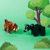 Wild boar black bear minifigures puzzle building blocks