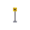 Urban traffic road signs, roadblocks, signals, street lights