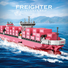 1446pcs JIESTAR  JJ9217 Pink freighter - one container ship
