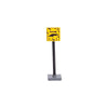 Urban traffic road signs, roadblocks, signals, street lights