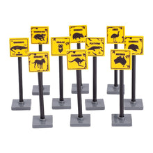 Urban traffic road signs, roadblocks, signals, street lights