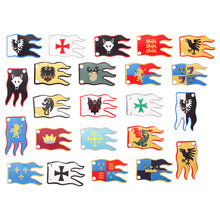 5pcs-MOC Medieval Military Knight Soldier Flag Castle