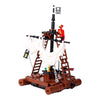 MOC medieval castle scene building pirate minifigures raft ship assembly