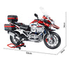 2625pcs 672109 PANLOSBRICK 1:5 BMW Motorcycle - Silver Electric Falcon