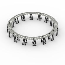 City Rail 64449 6*10 Black Bracket Double-layer Circular Train Track 16 Curved Rails + 32 Brackets