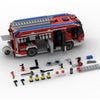 922pcs MOC-61354 Rosenbauer RT Hybrid fire truck engine - Berlin color markings -