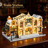 3220PCS JIESTAR JJ89140 Vintage Steam Train Station (Includes Lighting Kit)