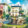 998 pcs ZHEGAO 613031 Flower Manor (Micro brick)