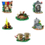 MOC mini street scene scene fountain bonfire notice board