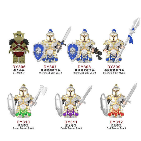 DY306-312WorldofWarcraftStormwindAllianceSoldierMedievalorcsSeriesMinifigures