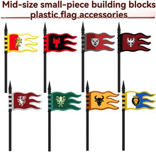 Q1002-9-Q1002-16 Medieval Red Dragon, Griffin, and Bull Heraldic Flags for a Castle minifigures