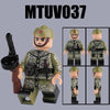 MTUV037-042 Soviet Military War Leaf Camouflage Soldier Minifigures