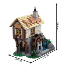 (Gobricks version) 712pcs MOC-182367 Medieval Town Square Blacksmith - 10332 Castle Extension