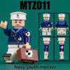 MTZ008-011 World War II Navy Young Soldiers, Militia Maiden Minifigures