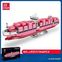 1446pcs JIESTAR  JJ9217 Pink freighter - one container ship