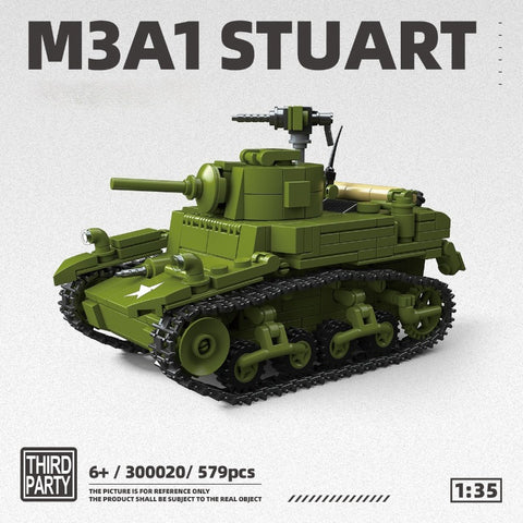 579pcs QUANGUAN 300020 M3A1 STUART 1:35