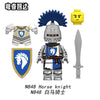 N845-850 Castle Faction Series: Knights of the Raven, White Horse, and Black Snake Minifigures